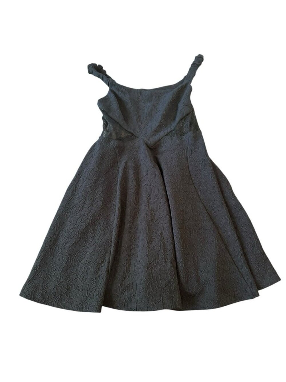 Free People Fit Flare Dress Size XS Jacquard Side/Back Lace Cutouts Whimsigoth